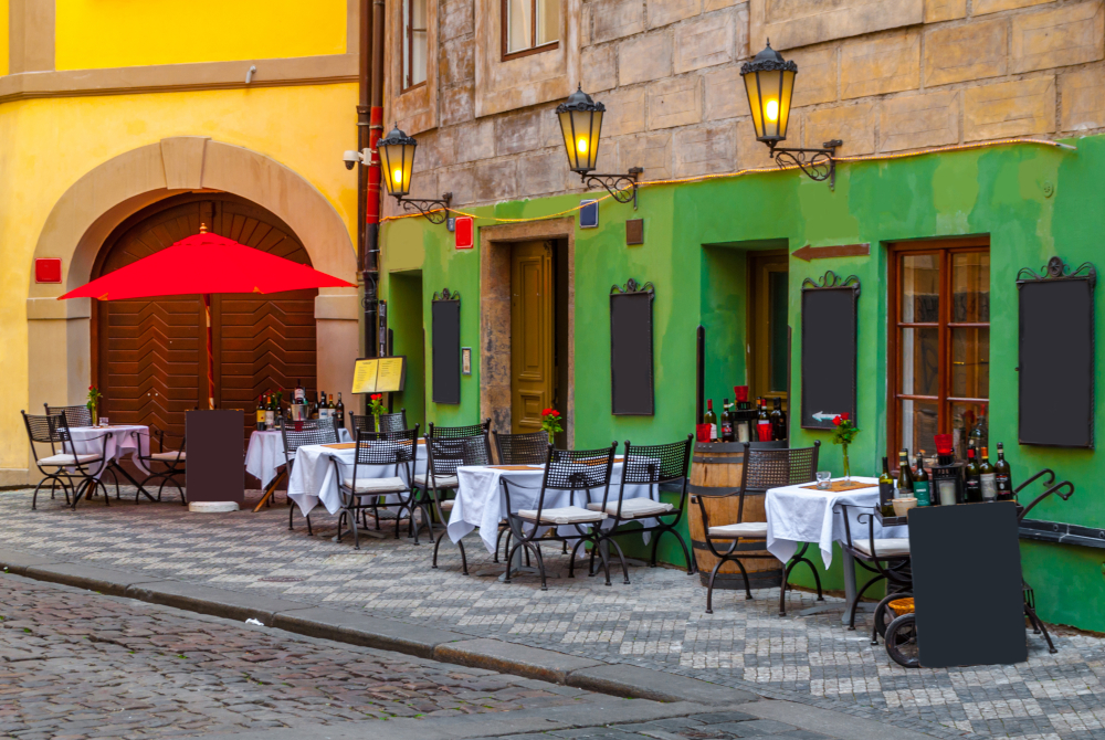 Streets,And,Cafes,Of,The,Old,Town,In,Prague,,Czech