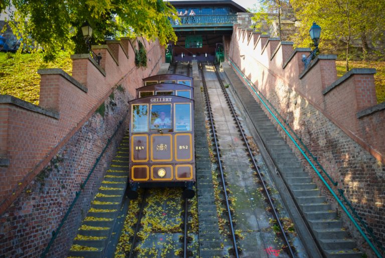 Budapest,-,October,2013:,People,Go,By,Funicular,To,Buda